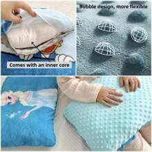 Disney 1 pieza Funda de almohada cómoda con dibujos animados que incluye el cojín interior, Versión A: Terciopelo de leche grueso, Versión B: Diseño de lunares 3D de felpa, suave, amigable con la piel, cómodo, apto para siestas, dormitorio, habitación de invitados, sofá, decoración del hogar, para todas las estaciones