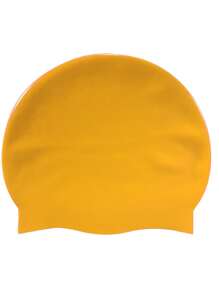 1pc Plain Silicone Swim Cap With Ear Protection, Waterproof Swimming Gear Suitable For Short, Medium & Long Hair, Soft, Comfortable, Non-Slip & Easy To Wear - Multicolor - View 5