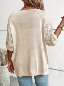 Plus Size Slim Solid Color Casual Versatile Short Sleeve Cardigan Sweater
