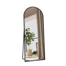 Miroir pied à pied, miroir sur pied incurvé de 165 x 60 cm pour montage mural, appuyé au mur ou posé au sol, miroir grand format pour le corps entier comme miroir de coiffeuse pour le salon, la chambre à coucher, la salle de bain - Miroir pleine longueur de 162 cm