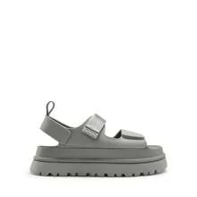 Women Platform Wedges Sandals Chunky Open Toe Comfortable Walking Casual Fashion Flat Sandals With Adjustable Hook Loop Straps Outdoor Shoes - 灰色 - 查看 8