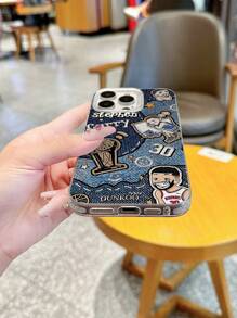 HANCAI BasketballLens Protection Personalized Phone Case, Compatible With IPhone 16/15/14/13/12/11 Plus Pro Max 16 Pro, Suitable As Gift For Girlfriend, Couples, Family, With Precise Cutouts And Full Coverage, Made Of TPU Material Waterproof Shockproof Anti-Fall Scratch Resistant - White - View 4