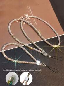 華麗的鑽石鑲嵌多色流行女士吊墜掛鏈，手機掛飾和手腕設計 - 彩色 - 查看 1