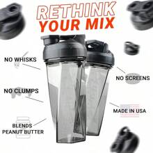 HELIMIX 2.0 Vortex Blender Shaker Bottle Holds Upto 28oz |   No Blending Ball Or Whisk |   USA Made |   Portable Pre Workout Whey Protein Drink Shaker Cup |   Mixes Cocktails Smoothies Shakes |   Top Rack - 黑色 - 查看 2