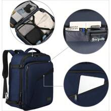 Extra Large Mens Travel Backpack Carry On, Expandable Traveling Backpack For Men Airline Approved Gym Backpack, Water Resistant Business Casual Daypack, Traveler Gift, Blue