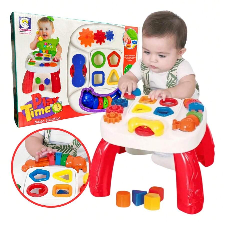 Mesinha Didática Play Time Mesa De Atividades Infantil Cotiplas - Vermelho - Visão 1
