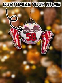 1pc Customized Acrylic Football/Baseball Shaped Keychain With Personalized Text