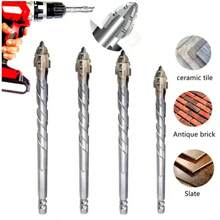 Four-Blade Serrated Eccentric Drill Bit, Suitable For: Tile/Concrete/Metal/Stainless Steel/Ceramic/Drilling, Ultra-Hard Special Electric Drill, High Hardness Dry Drilling, Specification Model: 6mm/8mm/10mm/12mm