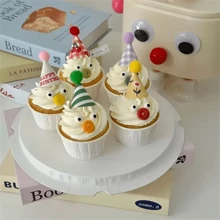 30/60pcs Mini Party Hat Cake Flag, A Decorative Item For Cakes, Featuring A Cute Cartoon Hat, Perfect For Birthdays, Holiday Festivities, And Dessert Table Adornment.