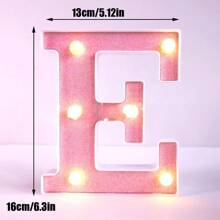 16cm/21cm 創意粉色發光 LED 跑馬燈字母與數字夜燈，電池供電 LED 字母燈，適用居家裝飾、臥室桌面裝飾、婚禮求婚生日派對裝飾字母燈，1 18 16 歲生日派對裝飾數字燈 - 粉色 - 查看 29