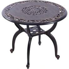 C G Outdoor Side TablesCast Aluminum Patio End Tables Anti-Rust Coffee Table For Garden Patio Lawn 60cm Round Copper
