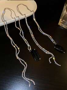 Silver Rhinestone Braided Hair Chain, Women Rhinestone Tassel Hair Clip, Suitable For Everyday Use Head Jewelry Party Shiny Sexy And Charming Head Pieces Jewelry, Wedding, Festival Outfits, Rave Accessories