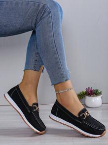 Women's Popular New Loafers, Spring/Summer New Arrival British Style Slip-On Casual Shoes, Retro Flat Non-Slip Comfortable Driving Shoes, Breathable Comfortable Lining Baseball Shoes For Outdoor Travel Leisure