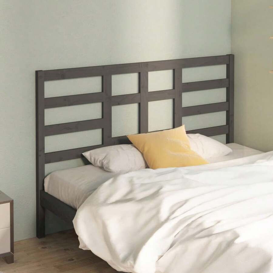 Tête de lit Gris 126x4x104 cm Bois de pin massif