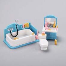 1 Set Miniatuur Meubels Simulatie Model Speelgoed Badkamer Wastafel Toilet Set Speelgoed & Geschenken Mini Creatief Speelgoed Voor Tieners Hobby's Collecties Feestartikelen Bureaublad Decoratie Drukontlastings Speelgoed