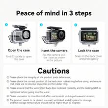 TELESIN 防水外壳适用于 DJI OSMO Action 5 Pro Action 4 3 相机，带防雾水下外壳，外壳笼支持 45 米/148 英尺深潜、水肺浮潜、游泳，带快速释放螺丝 - Waterproof Case - 查看 11