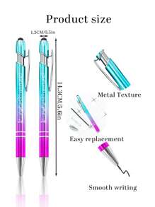 1-224Pcs Personalized Name Date Gradient Pens Ballpoint, Back To School Supplies For Kids,Customized Engraving Pen, Personalized Pens, Customizable Nice Writing Pens, Ball Point Pens, Customized Stylus Pens For Touch Screens ,Travel Organizer - Style a - View 2