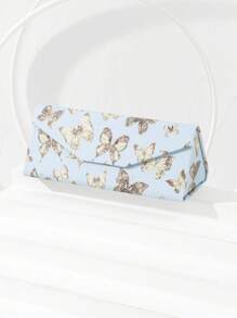 1 pieza Estuche plegable de gafas con estampado colorido, adecuado para mujeres con vida activa
