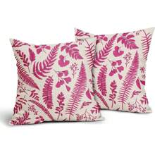 1pc Imitation Linen Pillowcase  Leaf Plant Pillow Covers 18X18 Inch  Green Tropical Fern Herbs Botanical Leaves Floral Decorative Pillow Cases Vintage Cushion Case Farmhouse Home Decor For Couch Sofa Porch Outdoor