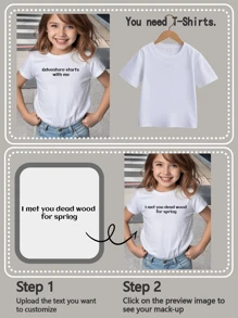 Kaos Lengan Pendek Kustom dengan Teks Personal untuk Anak Perempuan, Masukkan Teks/Nama/Ucapan Selamat Ulang Tahun/Pesan Anda, Kustomisasi Seragam Tim atau Layanan Luar Ruangan, Kaos Hitam Leher Bulat Personal untuk Anak Perempuan, Hadiah Liburan, Hadiah Ulang Tahun, Hadiah Ulang Tahun Pertama, Kaos Budaya, Atasan Musim Panas untuk Anak Perempuan - Putih - View 3