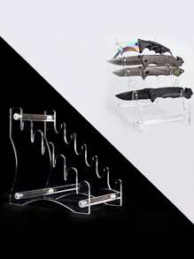 1 pieza Estante acrílico transparente removible para exhibir cuchillos, organizador de almacenamiento de cuchillos de cocina, cuchillos para fruta, herramientas y cuchillos
