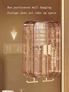 1pc Large Capacity Dustproof Jewelry Box, Jewelry Organizer Rack, Made Of High Transparent PET Material, Wallmount Earring/Necklace/Headband Storage Rack, Jewelry Display Stand, High-End Home Jewelry Storage Box, Room Decor - Multicolor - View 4