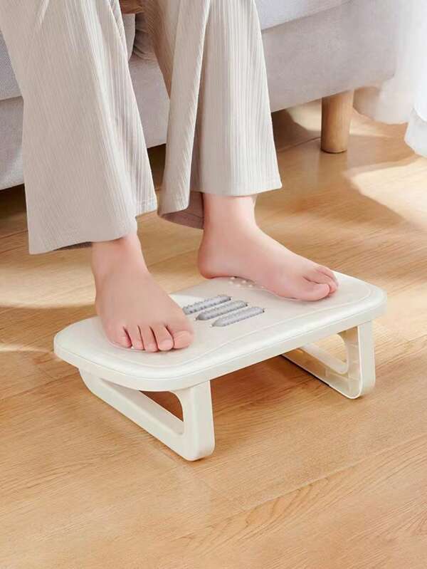 Repose-pieds ergonomique avec massage shiatsu - tabouret sous le bureau pour le bureau/la maison, design compact comme marchepied de toilette, aide pour les postures de yoga, en plastique antidérapant PP, indispensable pour le télétravail