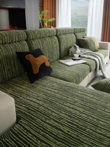 1 Stück Sofabezug mit Stretch, kariertes Muster einfarbiger Stil Sofahusse mit 3D-Design, geeignet für alle Jahreszeiten, schützt Sofa vor Rutschen und Kratzen, für Wohnzimmer Schlafzimmer Arbeitszimmer, 1/2/3/4-Sitzer mit Armlehnen und Rückenlehne - Grün - Übersicht 8