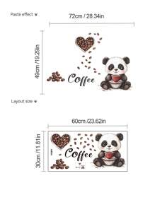 1 pieza Cuchara de madera creativa con diseño de peonía, pegatinas decorativas para cafetera con patrón de oso de café, pegatinas decorativas removibles para la cocina, regalos de decoración para cumpleaños, graduación, decoración del hogar, baño, dormitorio, sala de estar, decoración de la casa