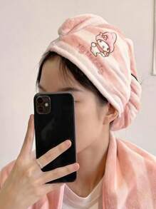 Sanrio 1/2pcs Sanrio Kuromi Bath Towel Coral Fleece, More Absorbent Than, Portable, Large Cute Towel For Bathing, Face Washing, Cartoon Hair-Drying Towel Back To School
