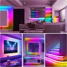 1 PC Colorful RGB-IC Light Strip For DIY, With Color Chasing Effect, USB Smart Wireless LED Light Strip Controlled By APP For Music Sync Color Changing, Suitable For TV, Computer, Bedroom, And Gaming Monitor, Home Decoration For Living Room, Halloween, Christmas, Wedding, Wall Decoration, Travel, Camping, Parties, Perfect Gift For Birthdays And Christmas