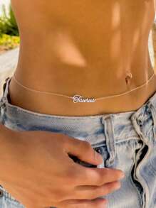 Cadena de cintura personalizada con nombre de acero inoxidable para mujeres, cadena de Body sexy, circunferencia de cintura de 70 cm, joyería de Body personalizada, capa de cadena de vestidos de cintura, mejor regalo para la dama de honor, boda, mejor amiga