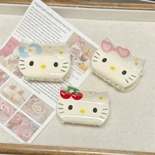 Sanrio [Autoryzowane]Mini Hello Kitty Akrylowe Spinki Do Włosów - Urocze Spinki Do Włosów Grubych, Jednolity Kolor Inspirowany Projektem z Kreskówki