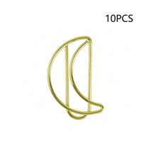 10PCS Moon Paper Clips, Fixed Book Paper Clips, Creative Design, Minimalist Learning Gifts, Stationery, Multiple Choices,Mother's Day Gift,Back To School,School Supplies