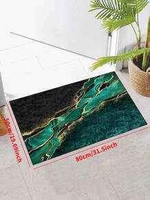 1 pezzo Tappeto antiscivolo "Oceano nero profondo e verde profondo, con sabbia dorata al centro", lavabile in lavatrice, tappeto per ingresso, soggiorno, camera da letto, cameretta, patio, giardino, decorazione per la casa, arredamento, tappeto, arazzo