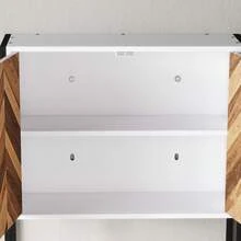HOMCOM Armario de Pared para Baño Multiusos Mueble de Baño Suspendido Armario Colgante de Almacenamiento con 2 Puertas Estante Ajustable y Estante Abierto 59x20x60 cm Multicolor - 59x20x60 cm - Ver 8