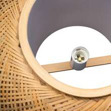 WANLECY Round Vintage Hanging Ceiling Lamp Bamboo Wicker Rattan Pendant Light Fixture US - 黃色 - 查看 8