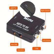 HDTV To AV Converter, HDTV To AV HD Converter Supports 1080P Adapter Cable, HDTV To RCA - White - View 9