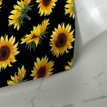 1 pieza Bolsa de maquillaje con estampado de girasol, estuche de cosméticos con flores rojas, blancas y azules, adecuado como regalo de festival