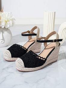 Lace-Up Summer Travel Beach Closed Toe Platform Wedge Gladiator Sandals For Women
