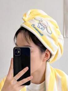 Sanrio 1/2pcs Sanrio Kuromi Bath Towel Coral Fleece, More Absorbent Than, Portable, Large Cute Towel For Bathing, Face Washing, Cartoon Hair-Drying Towel Back To School