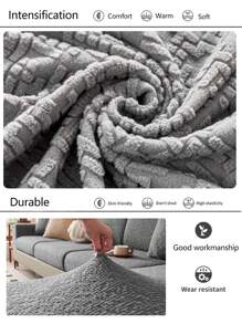 1pc Stretch Sofa Cover, Universal Four Seasons Anti-Slip Anti-Splash Full Wrap Fabric Thicker Sofa Seat Cushion Cover, Machine Washable Sofa Throw Blanket, Dustproof And Dirt-Resistant Home Decor Pet Friendly Protector Fits L-Shaped Sofa And 1/2/3/4 Seater For Bedroom, Office, Living Room