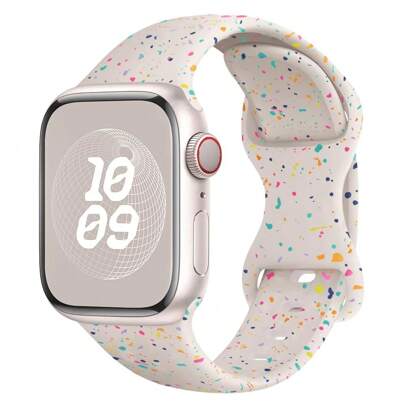 Correa deportiva compatible con Apple Watch de 38mm, 40mm, 41mm, 42mm, 44mm, 45mm, 46mm, 49mm para mujeres y hombres, correa de silicona suave con escamas de color estrella compatible con iWatch Series Ultra SE 11 10 9 8 7 6 5 4 3 2 1
