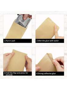 10/50/100Pcs Money Envelopes For Cash, Cash Envelopes, Small Envelopes For Money, Money Saving Challenge, Money Saving Envelopes, Money Envelopes For Cash Budgeting Back To School - Brown - View 5