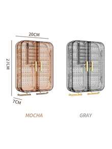 1pc Large Capacity Dustproof Jewelry Box, Jewelry Organizer Rack, Made Of High Transparent PET Material, Wallmount Earring/Necklace/Headband Storage Rack, Jewelry Display Stand, High-End Home Jewelry Storage Box, Room Decor - Multicolor - View 8