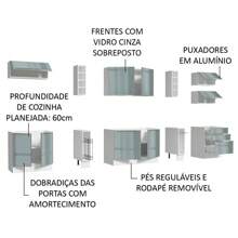 Madesa Gabinete Cocina Completa 300cm Lux Sabrina Blanc/gris - Blanco y Gris - Ver 4