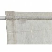 Transparent Voile Stripe Curtains With Elegant Design And Two Ribbons (2 Pieces), In 60x150 Cm And 60x240 Cm, Suitable For Different Living Areas And Families. - 米色 - 查看 2