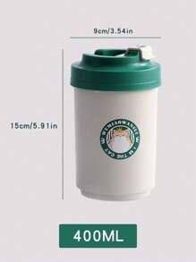 1 pieza Taza de agua de acero inoxidable, taza de café, taza práctica, taza de leche, taza de desayuno caliente para trabajador de oficina y estudiante, taza portátil de sopa, taza de desayuno, taza de leche, taza de avena, taza de yogur, taza de té de alta calidad para hombres y mujeres de oficina, taza para beber en casa, con tapa, doble capa de aislamiento térmico, anti-escaldaduras, taza con pajita, taza de pareja