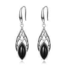 Pendientes colgantes de ópalo para mujer, pendientes de plata de ley 925 con nudo celta, pendientes de gancho para pesca, joyas de cumpleaños como regalo para ella