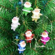 Adornos navideños de Papá Noel y árbol de Navidad con brillo, decoraciones colgantes de fiesta navideña y suministros para el hogar - Multicolor - Ver 3